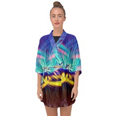 Colorful Chakra Lsd Spirituality Half Sleeve Chiffon Kimono by Pakrebo