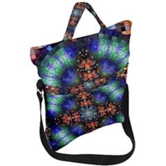 Mosaic Kaleidoscope Form Pattern Fold Over Handle Tote Bag by Pakrebo