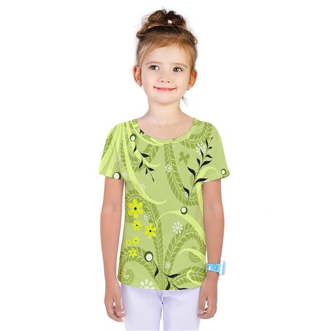 Seamless Pattern Green Garden Kids  One Piece Tee by Pakrebo