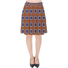 Tile Background Image Pattern Velvet High Waist Skirt by Pakrebo
