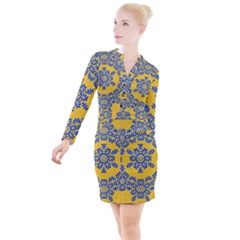 Background Image Decorative Button Long Sleeve Dress by Pakrebo