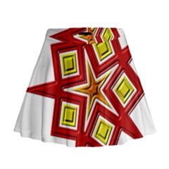 Pattern Tile Decorative Design Star Mini Flare Skirt by Pakrebo