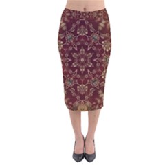 Image Background Pattern Velvet Midi Pencil Skirt by Pakrebo