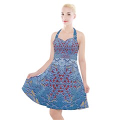 Pattern Background Pattern Halter Party Swing Dress  by Pakrebo