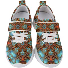Fractal Background Colorful Graphic Kids  Velcro Strap Shoes by Pakrebo
