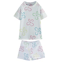 Flower Background Nature Floral Kids  Swim Tee And Shorts Set