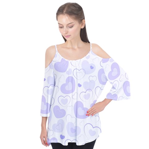 Pastel Purple Hearts Flutter Tees by retrotoomoderndesigns