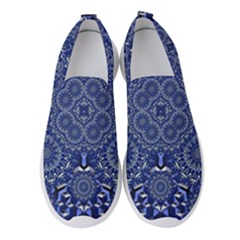 Farbenpracht Kaleidoscope Blue Women s Slip On Sneakers by Pakrebo