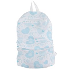 Pastel Blue Hearts Foldable Lightweight Backpack by retrotoomoderndesigns