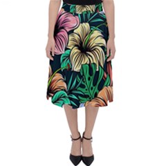 Hibiscus Dream Classic Midi Skirt by retrotoomoderndesigns