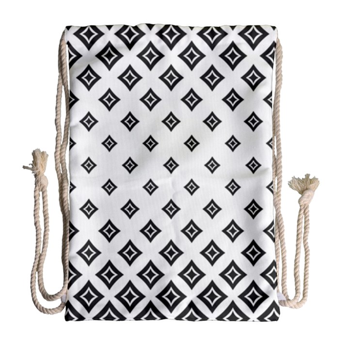 Black And White Tribal Drawstring Bag (Large)