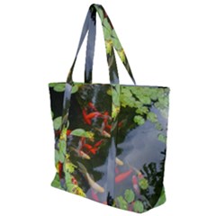 Koi Fish Pond Zip Up Canvas Bag by StarvingArtisan
