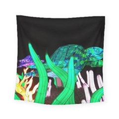 Dragon Lights Turtle Square Tapestry (small) by Riverwoman