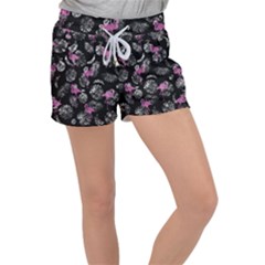 Flamingo Pattern Women s Velour Lounge Shorts by Valentinaart