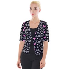 Xo Valentines Day Pattern Cropped Button Cardigan by Valentinaart