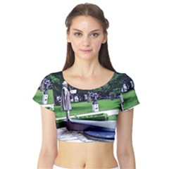 Shakespeare Garden Stratford Short Sleeve Crop Top by Riverwoman