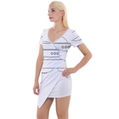 Alien Space Ufo Extraterrestrial Short Sleeve Asymmetric Mini Dress by Wegoenart