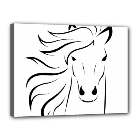 Animal Equine Face Horse Canvas 16  X 12  (stretched) by Wegoenart
