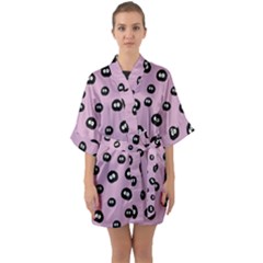 Totoro - Soot Sprites Pattern Quarter Sleeve Kimono Robe by Valentinaart