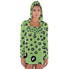 Totoro - Soot Sprites Pattern Long Sleeve Hooded T-shirt