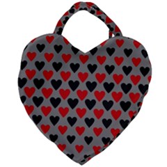 Red & Black Hearts - Grey Giant Heart Shaped Tote by WensdaiAmbrose