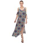 Pattern Wallpaper Background Maxi Chiffon Cover Up Dress