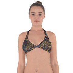 Stained Glass Window Glass Colorful Halter Neck Bikini Top by Pakrebo