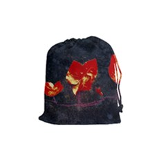 Grunge Floral Collage Design Drawstring Pouch (medium) by dflcprintsclothing