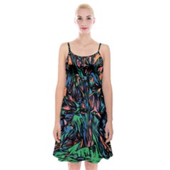 Tree Forest Abstract Forrest Spaghetti Strap Velvet Dress by Pakrebo