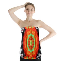 Abstract Kaleidoscope Colored Strapless Top by Pakrebo