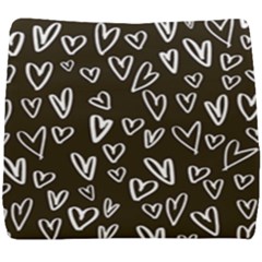 White Hearts - Black Background Seat Cushion by alllovelyideas