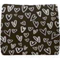 white hearts - black background Seat Cushion View1