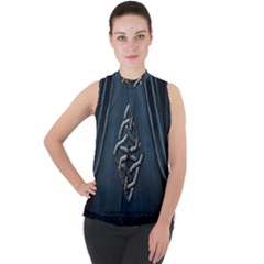 The Celtic Knot Mock Neck Chiffon Sleeveless Top by FantasyWorld7