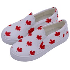 Maple Leaf Canada Emblem Country Kids  Canvas Slip Ons by Mariart