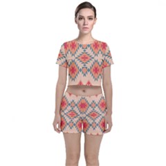 Tribal Signs 2         Crop Top And Shorts Co-ord Set by LalyLauraFLM