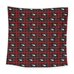 Eyes Red Plaid Square Tapestry (large)