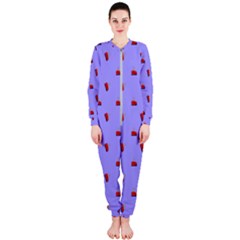 Candy Apple Lilac Pattern Onepiece Jumpsuit (ladies)  by snowwhitegirl