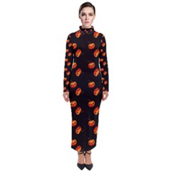 Kawaii Pumpkin Black Turtleneck Maxi Dress by snowwhitegirl