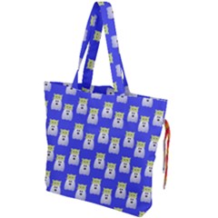 Ghost Pet Blue Drawstring Tote Bag by snowwhitegirl