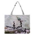 Cute fairy dancing on a piano with butterflies and birds Medium Tote Bag View1