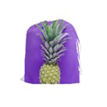 Pineapple Purple Drawstring Pouch (Large)