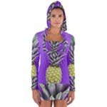 Pineapple Purple Long Sleeve Hooded T-shirt