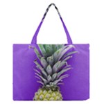 Pineapple Purple Zipper Medium Tote Bag