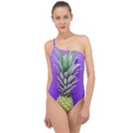 Pineapple Purple Classic One Shoulder Swimsuit