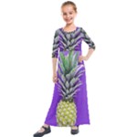 Pineapple Purple Kids  Quarter Sleeve Maxi Dress