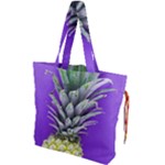 Pineapple Purple Drawstring Tote Bag