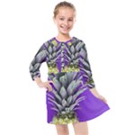 Pineapple Purple Kids  Quarter Sleeve Shirt Dress