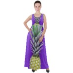 Pineapple Purple Empire Waist Velour Maxi Dress