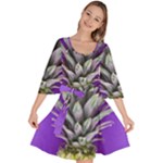 Pineapple Purple Velour Kimono Dress