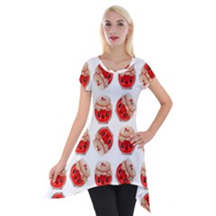 Kawaii Jam Jar Pattern Short Sleeve Side Drop Tunic by snowwhitegirl